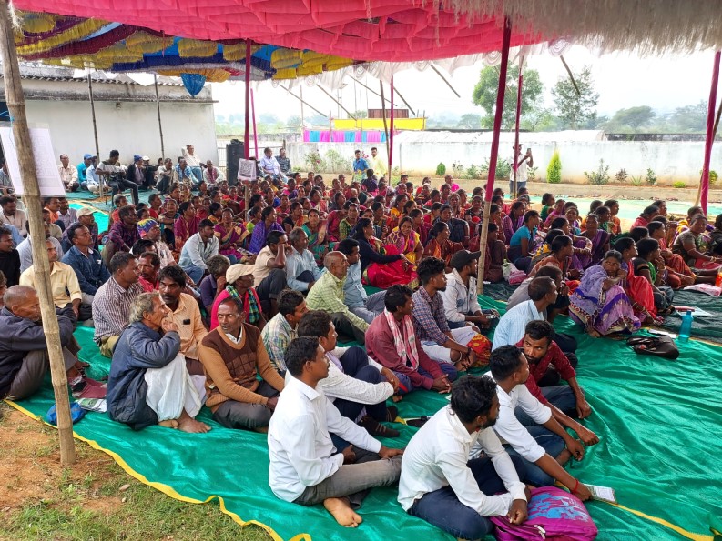 Farmers who visited the Mega Field Day event at the Center of Excellence listening to the dignitaries present at the event