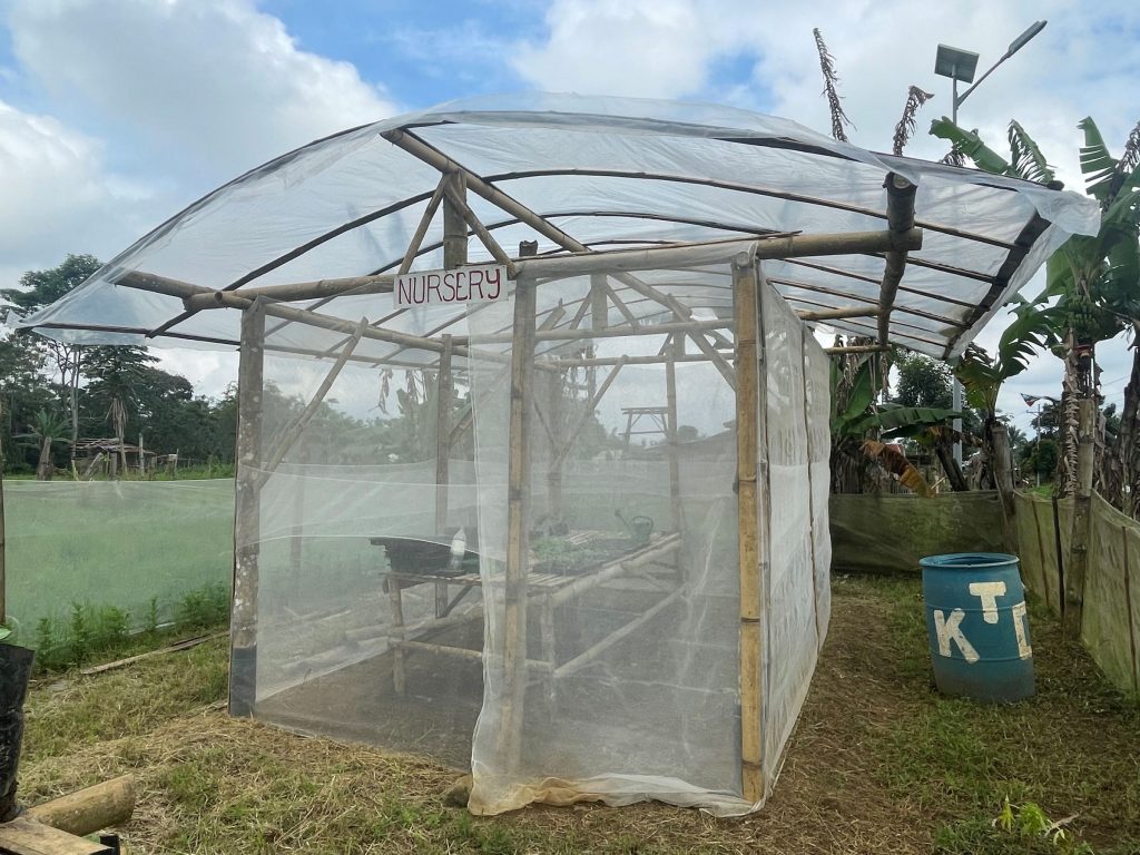 Covered seedling nursery at the learning farm