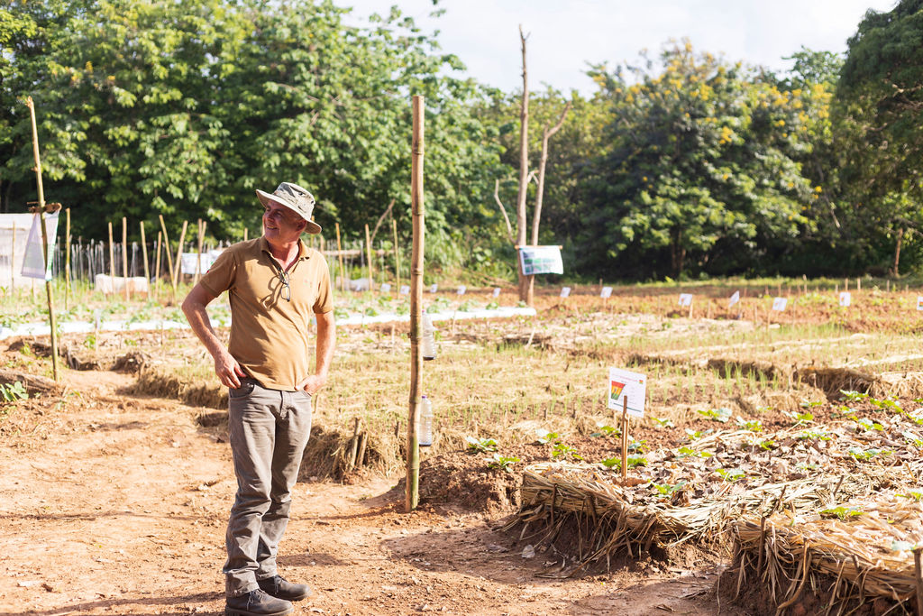 EWS-KT Director Stuart Morris surveys the learning farm