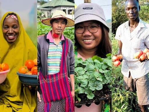 Multiple photos of farmers whose stories appear in the 2024 EWS-KT Annual Report.