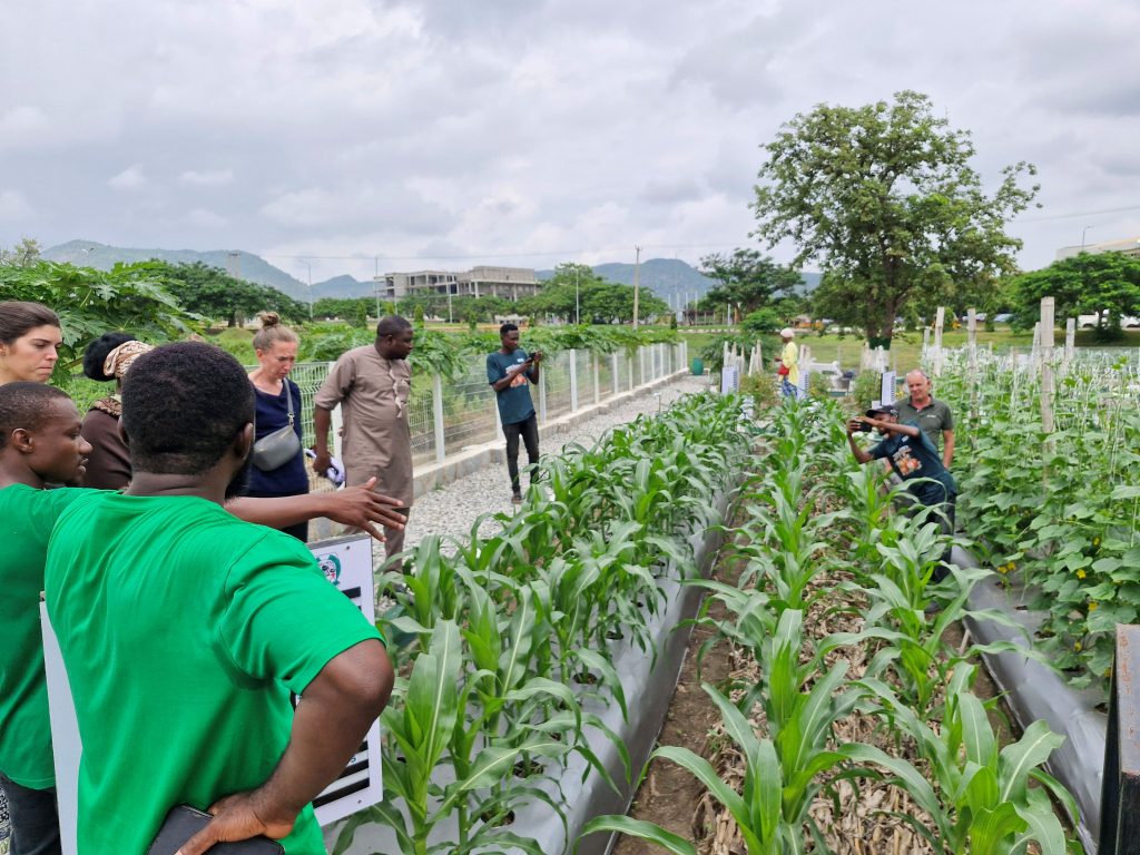 Visitors at the EWS-KT learning farm located at the University of Abuja.