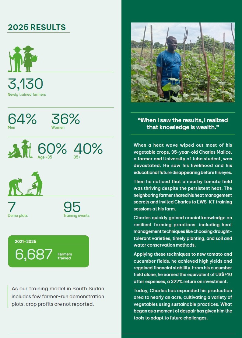 Partial snip of South Sudan section of 2025 EWS-KT Annual Report.