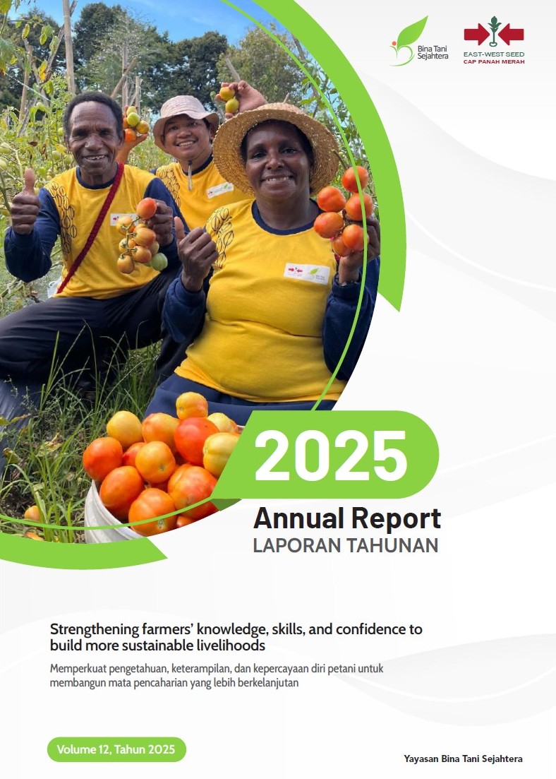 Cover of Yayasan Bina Tani Sejahtera's 2025 Annual Report.